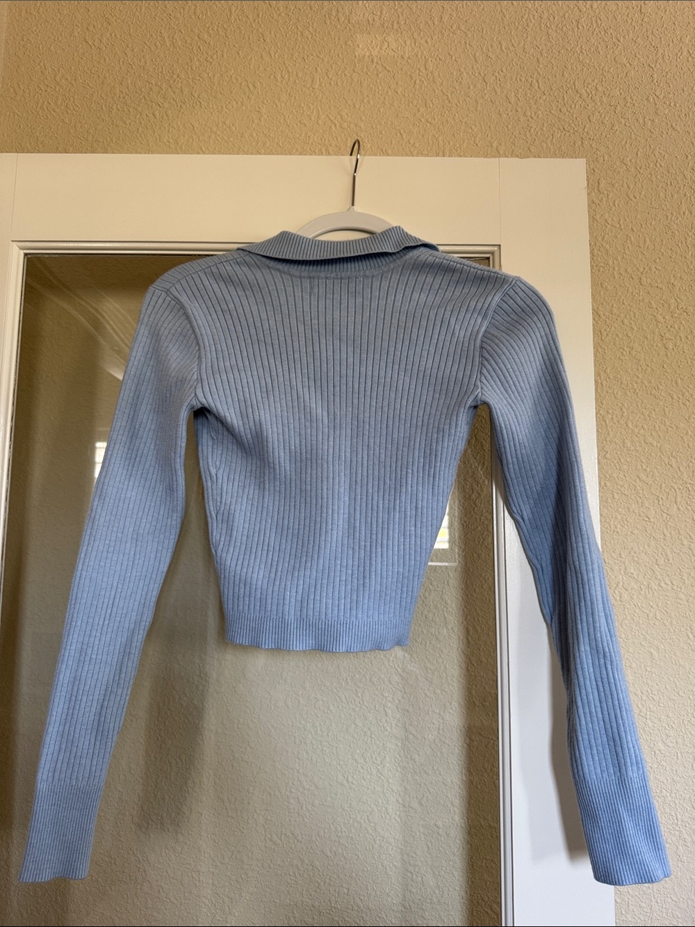 Meshki Light Blue Ribbed Button-Up Cardigan - Picture 3 of 3